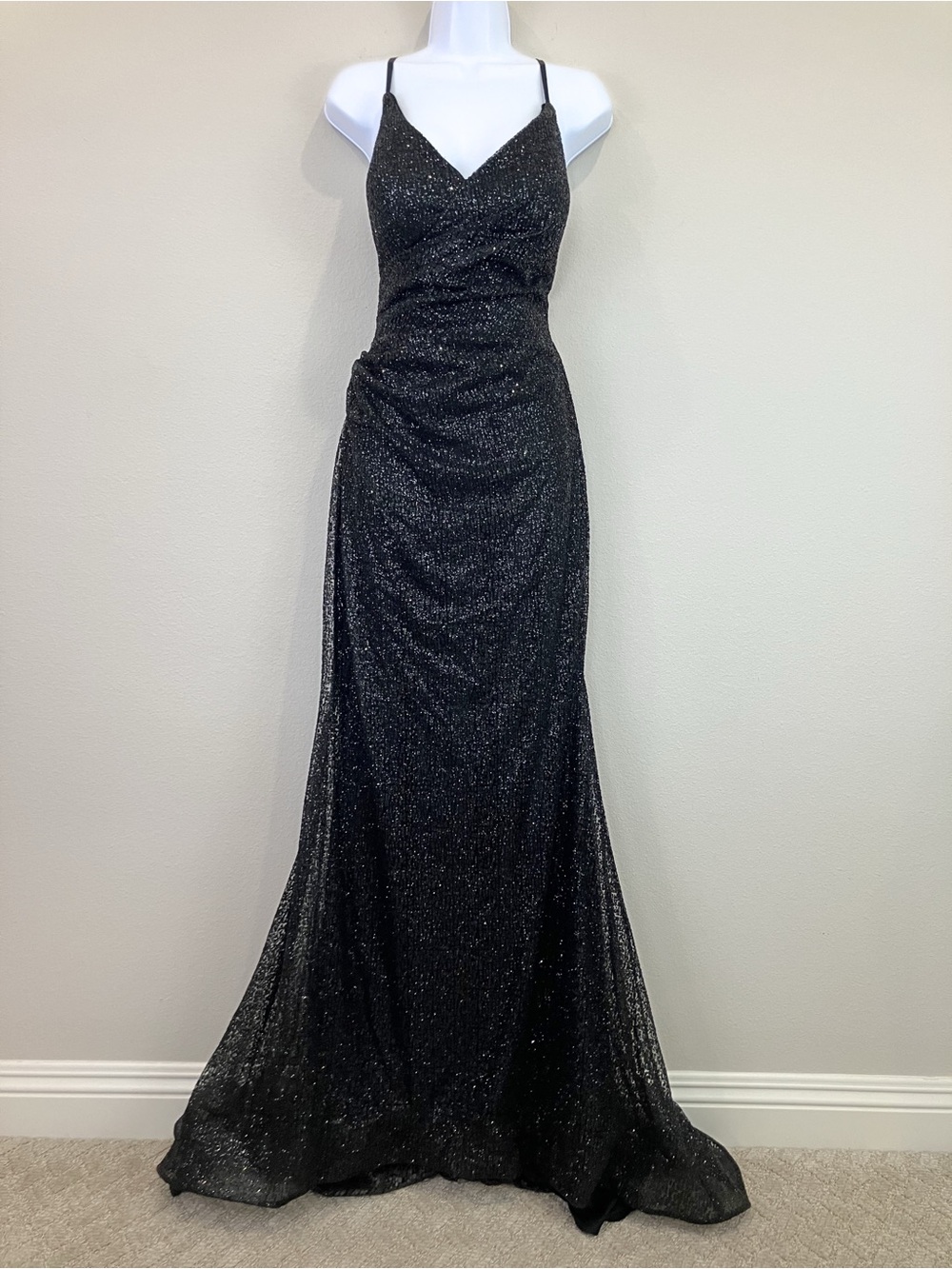 GLS by Gloria Ruched Waist Open Back Gown Size S